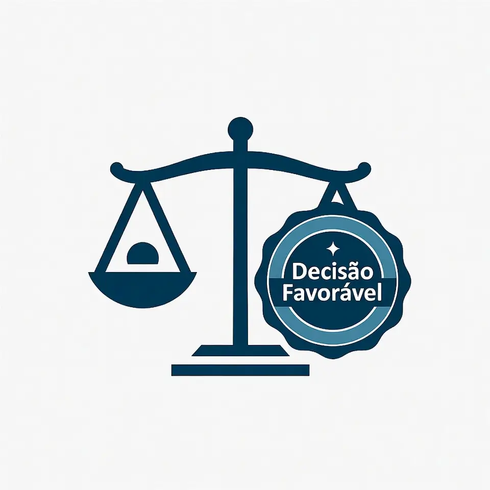 Símbolo de vitória judicial em ação de cobertura para Bevacizumabe contra plano de saúde.