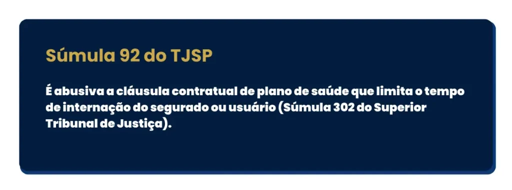 Cards visuais destacando jurisprudências de tribunais como TJSP e STJ que obrigam planos de saúde a cobrir internação psiquiátrica e concedem indenizações.