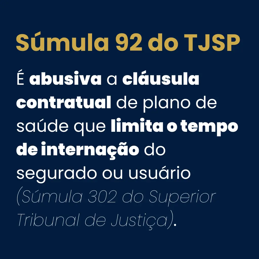 Cards visuais destacando jurisprudências de tribunais como TJSP e STJ que obrigam planos de saúde a cobrir internação psiquiátrica e concedem indenizações.