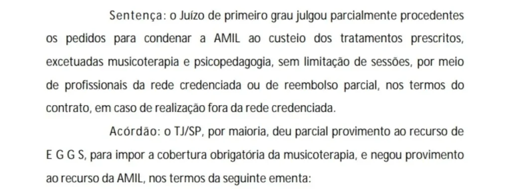 Imagem simbólica de acórdão judicial destacando obrigatoriedade de plano de saúde cobrir tratamento para autismo de forma integral, com exemplo de jurisprudência do STJ.
