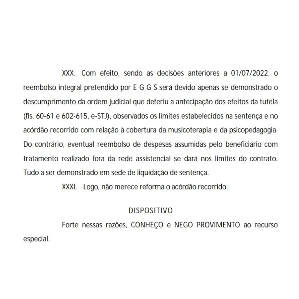 Imagem simbólica de acórdão judicial destacando obrigatoriedade de plano de saúde cobrir tratamento para autismo de forma integral, com exemplo de jurisprudência do STJ.