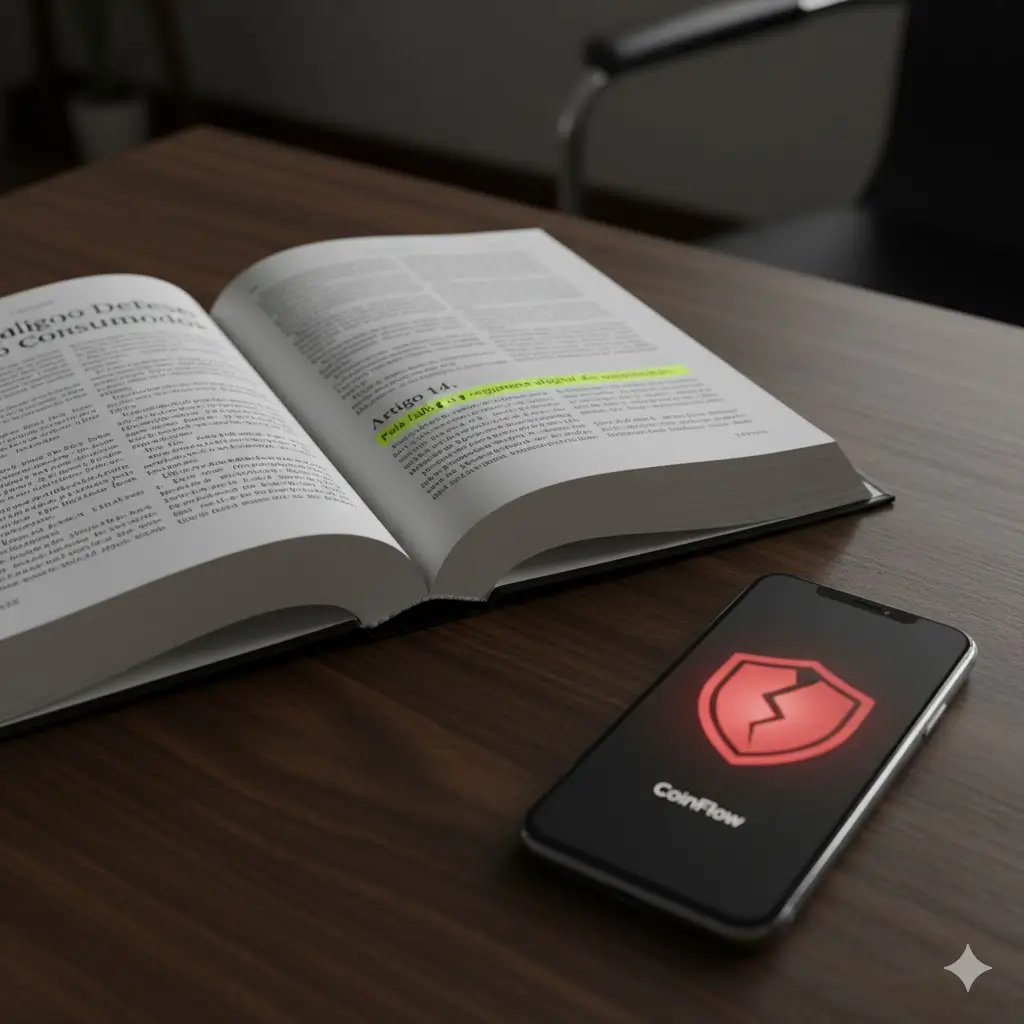 Código de Defesa do Consumidor aberto no artigo 14 aplicado em indenização por fraude na Binance