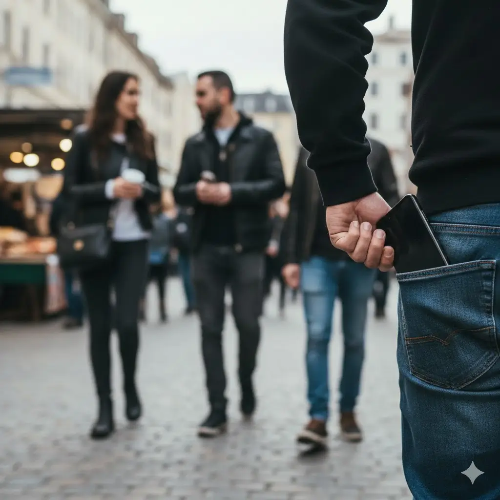 Representação de roubo de celular, reforçando que banco responde por fraude após furto.