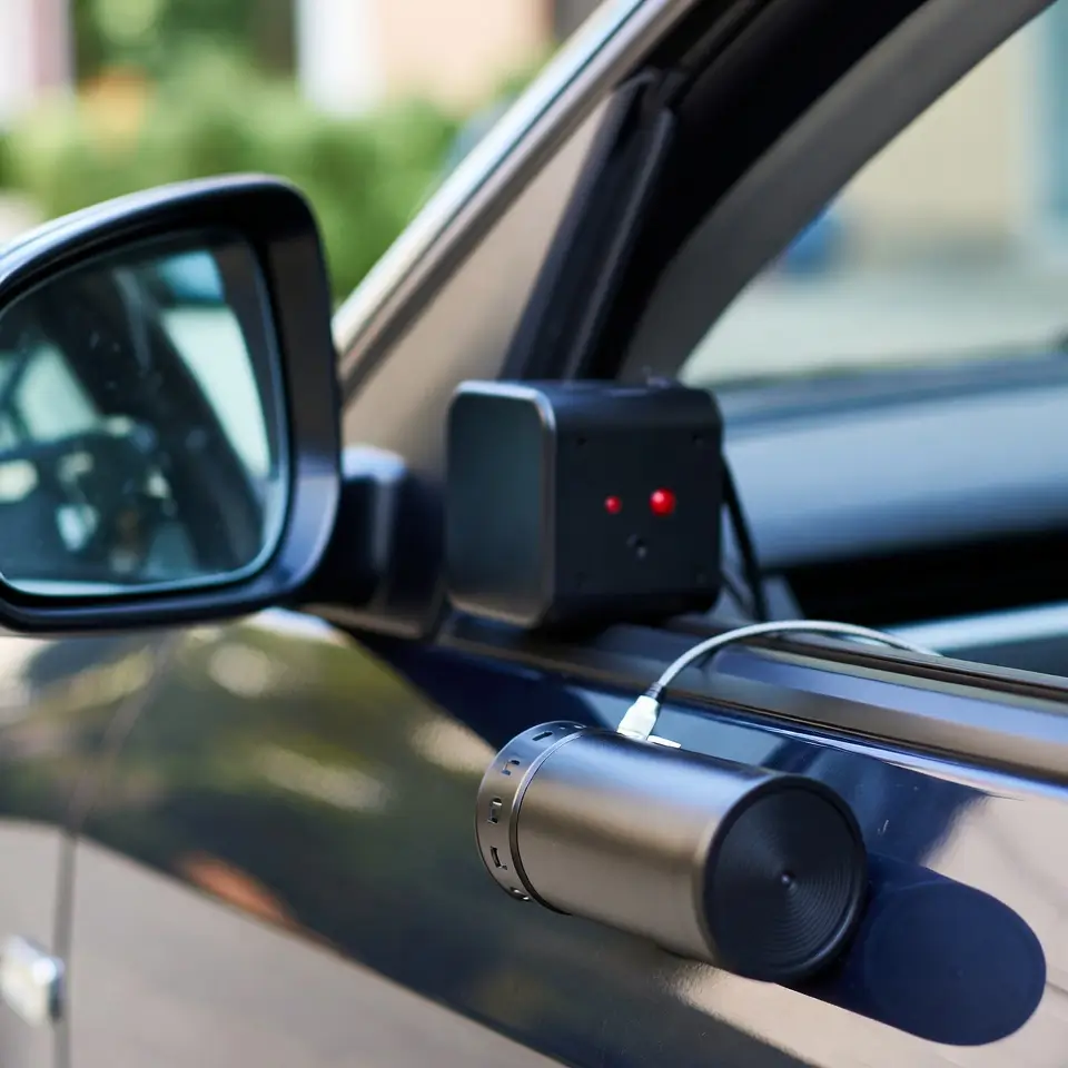 Dispositivos de segurança como rastreador e alarme para prevenção de furto de carro