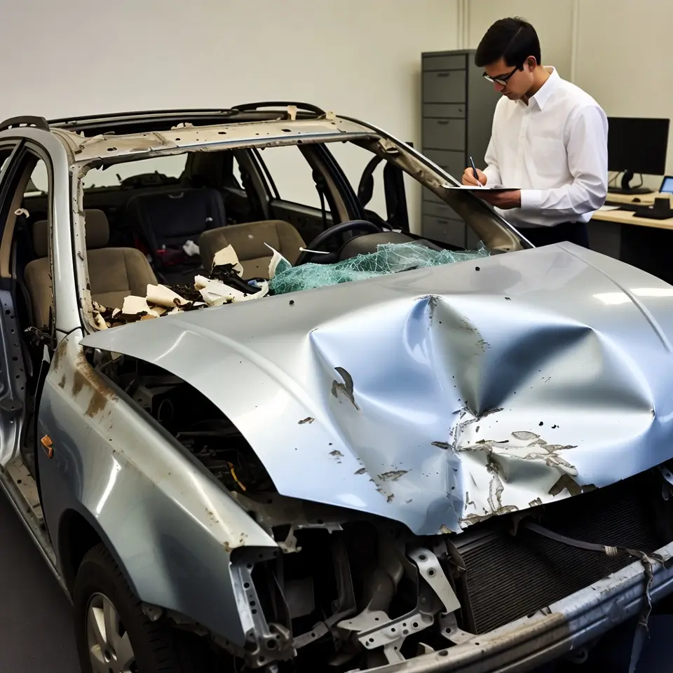 Indenizações por perda total ou parcial em acidentes de trânsito, com avaliação de veículo danificado