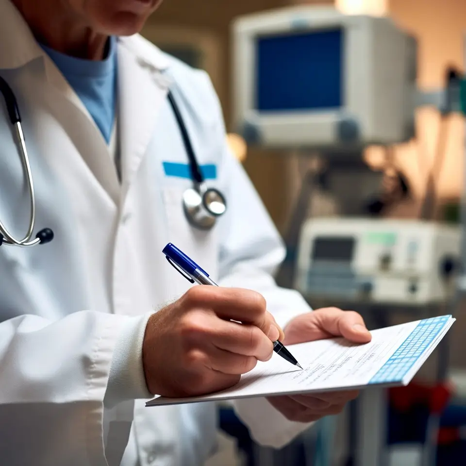 Médico preenchendo prescrição médica fundamentada para medicamento de alto custo considerado off-label pela operadora