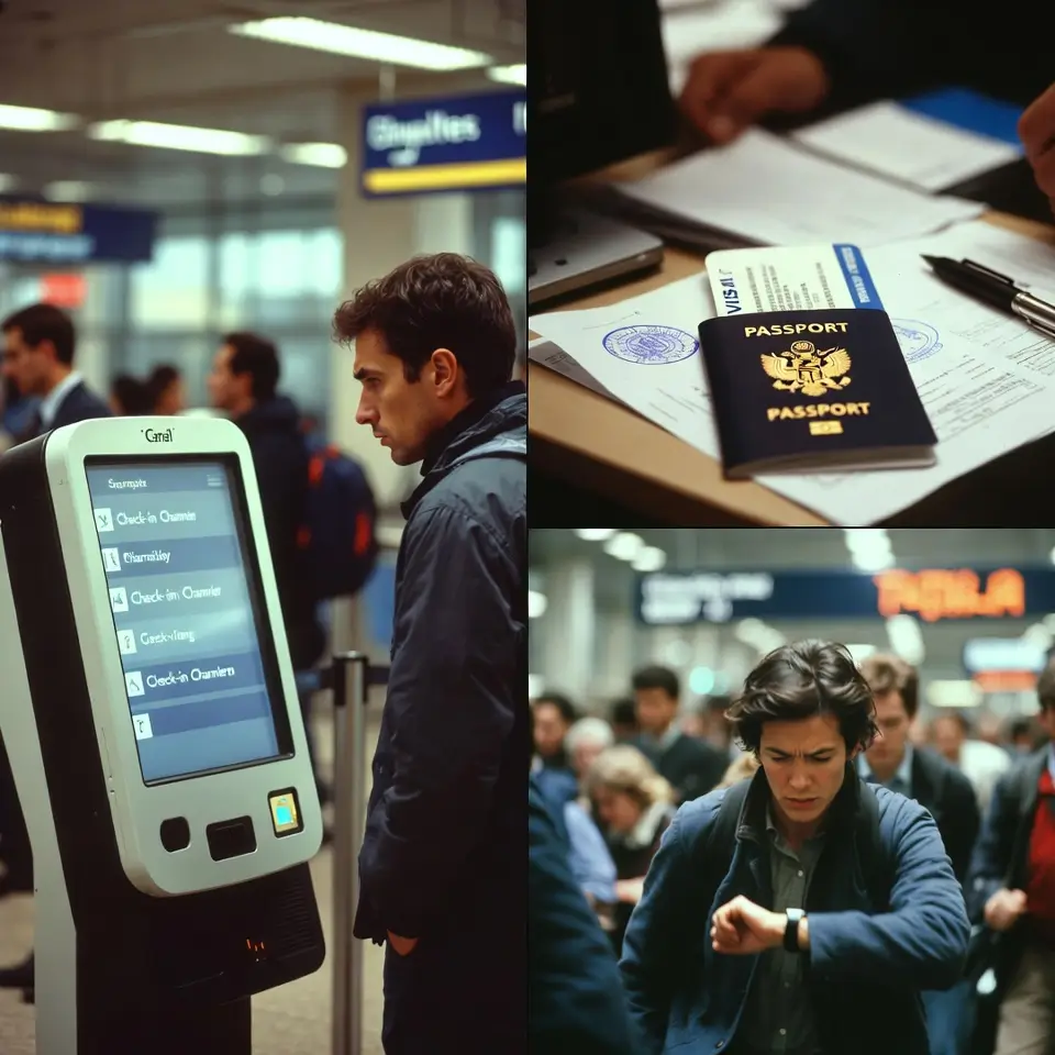 Ilustração de erros como reclamar no canal errado em problema em passagem comprada em site de viagem, prejudicando a resolução rápida.