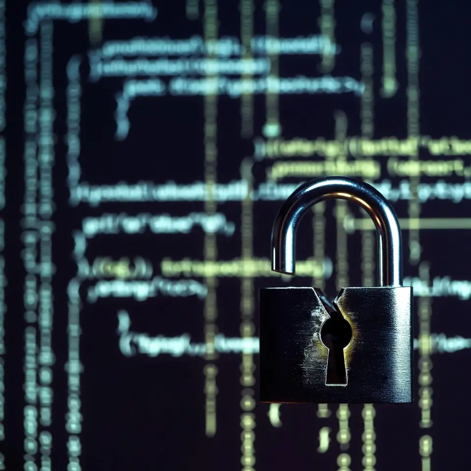 Representação gráfica de bloqueio de segurança digital falhando ao não detectar transações atípicas e fraudes bancárias