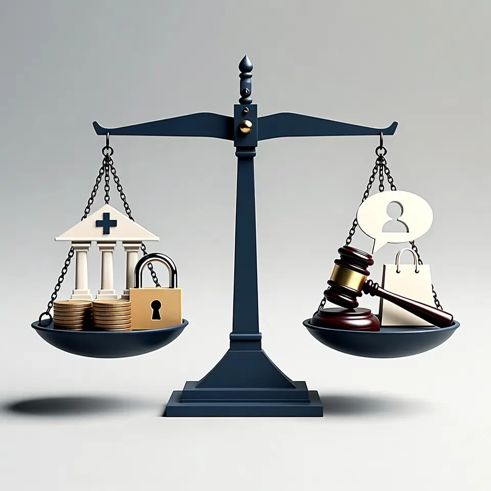 Balança da justiça ilustrando a responsabilidade dos bancos em casos de golpe do motoboy e direitos do consumidor.