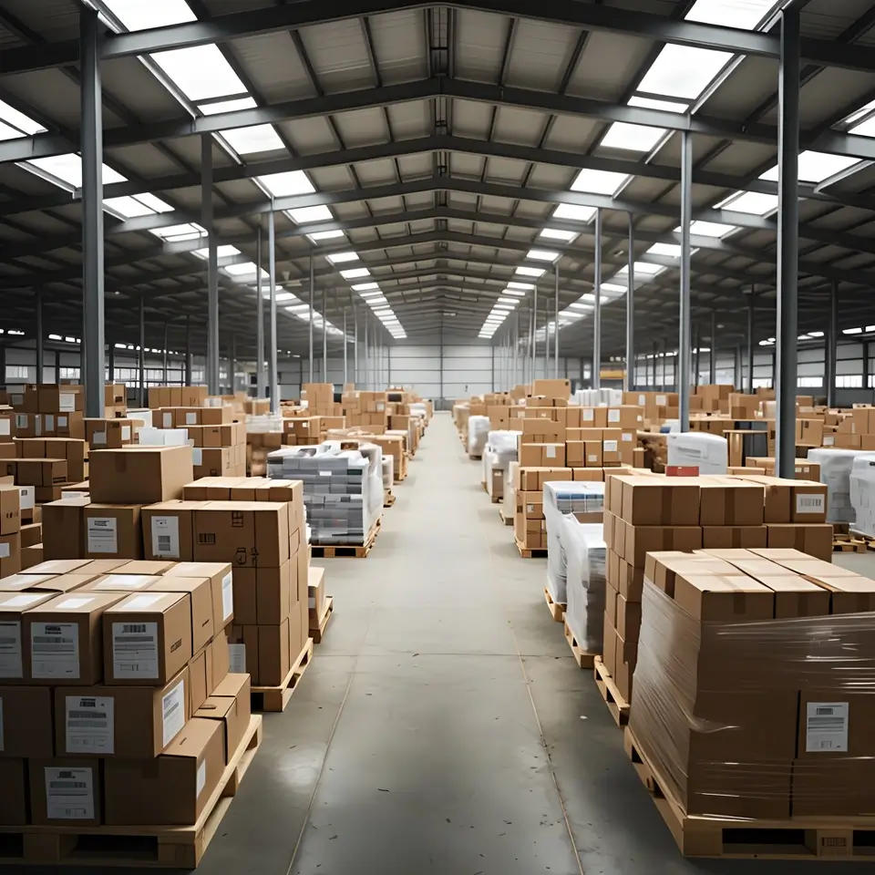 Acúmulo de pacotes em centro de distribuição ilustrando os motivos do atraso na entrega e aumento de queixas no Procon-SP.