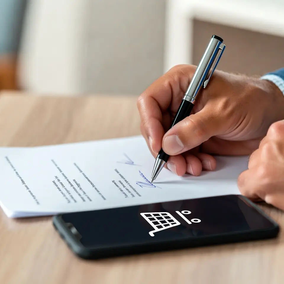 Consumidor exercendo seus direitos para solicitar o cancelamento da compra e indenização por atraso.