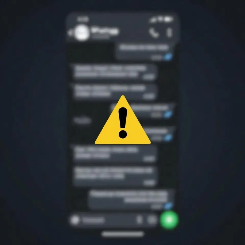 Celular exibindo tentativa de contato de um falso advogado via WhatsApp