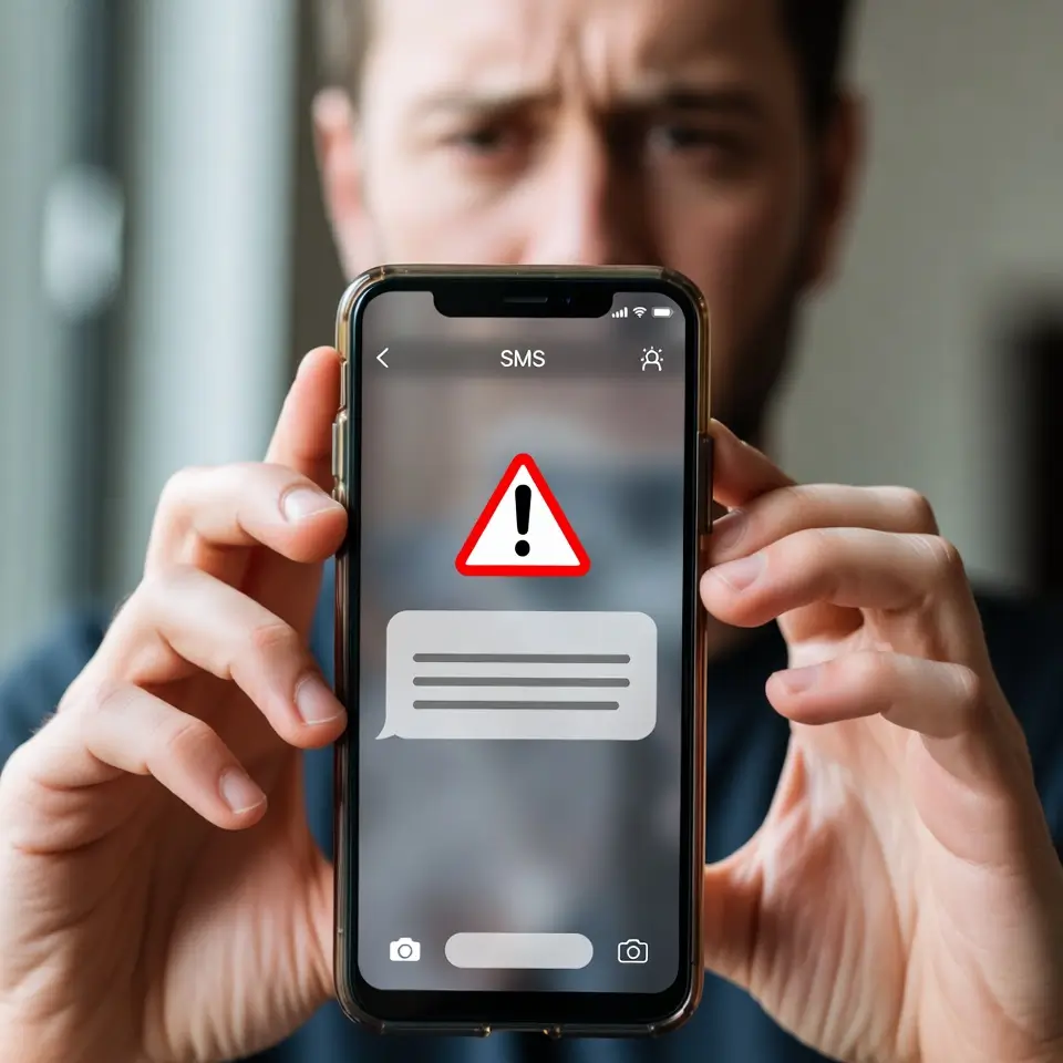 Exemplo de fraude em aplicativo de entrega via mensagem de texto com link malicioso.