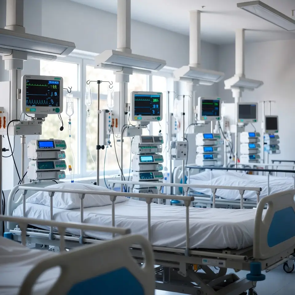 Equipamentos de monitoramento em UTI hospitalar necessários para tratamento de urgência oncológica.