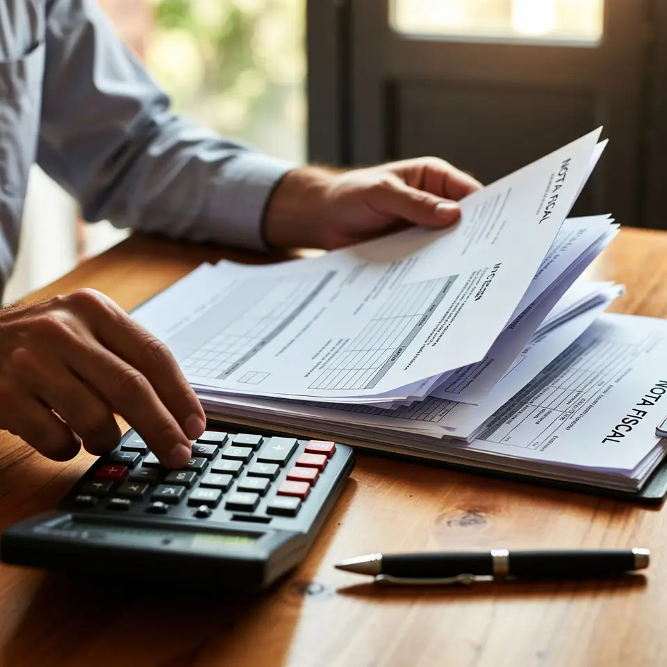 Organização de notas fiscais e recibos para solicitar reembolso plano de saúde posteriormente.