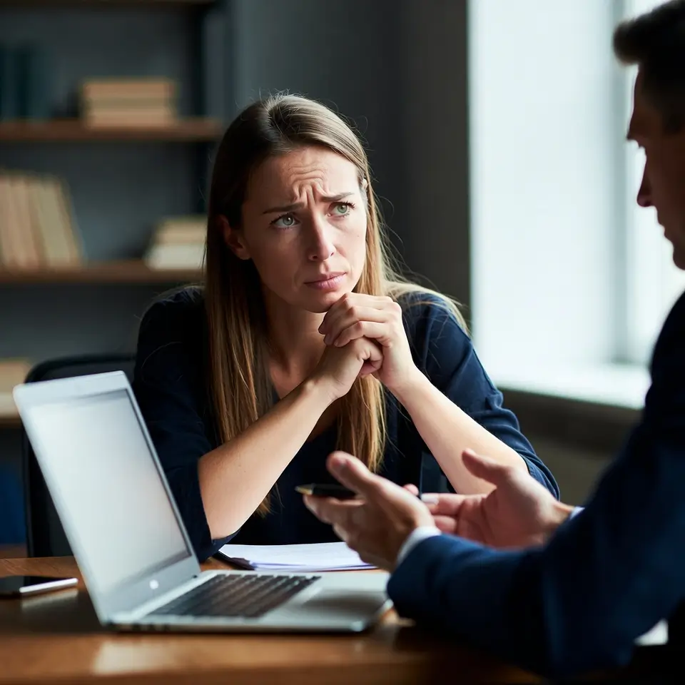 Pessoa consultando advogado sobre direitos do plano de saúde