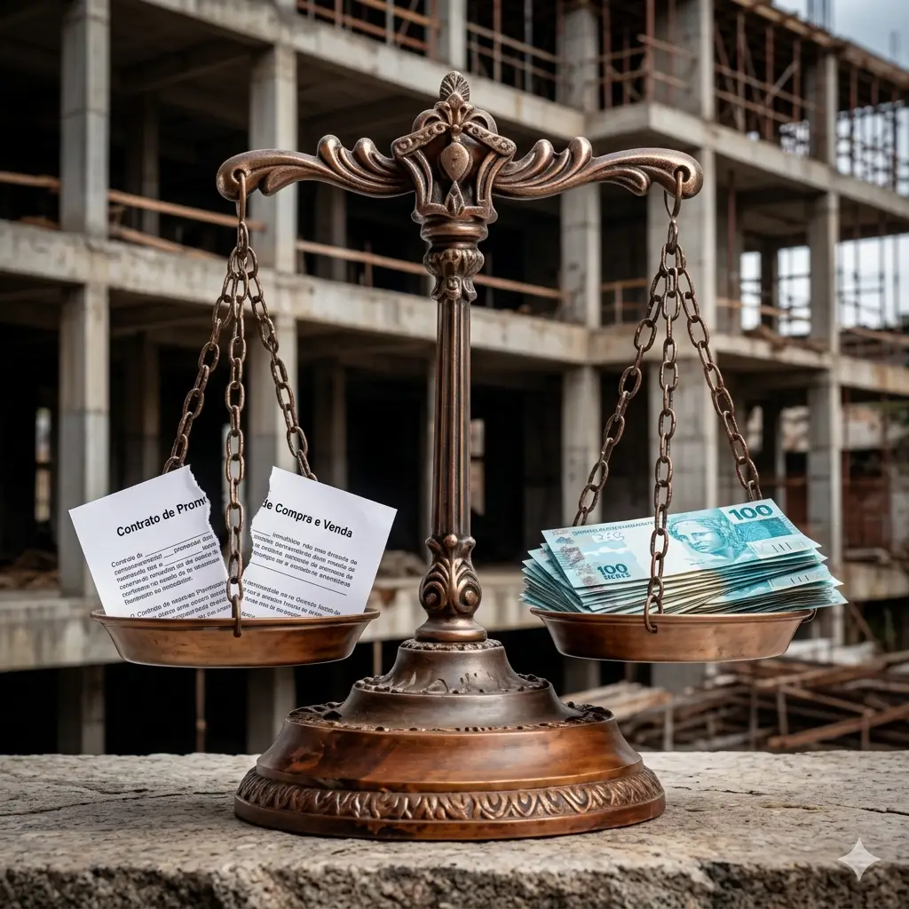 Mora absoluta no contrato de imóvel na planta garante devolução integral dos valores pagos