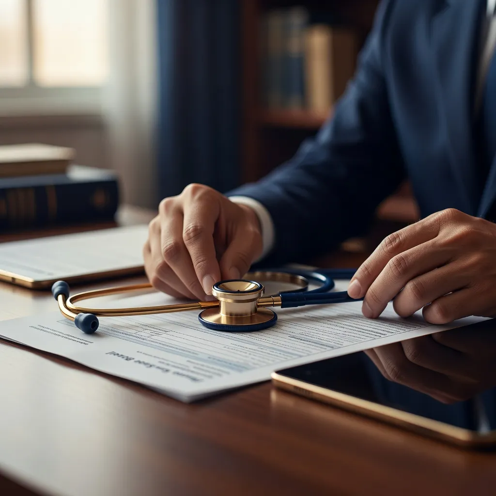 Estetoscópio sobre documento médico representando o rol da ANS