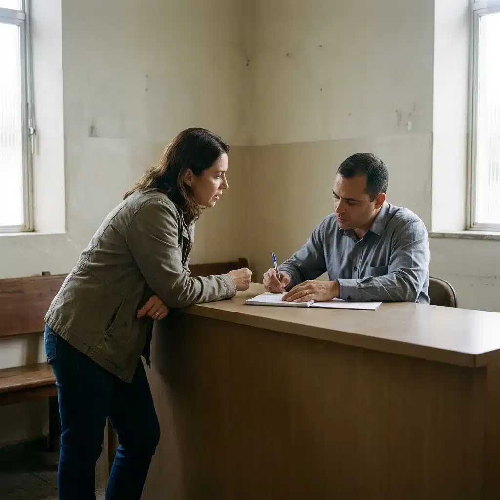 Mulher registra boletim de ocorrência em delegacia neutra