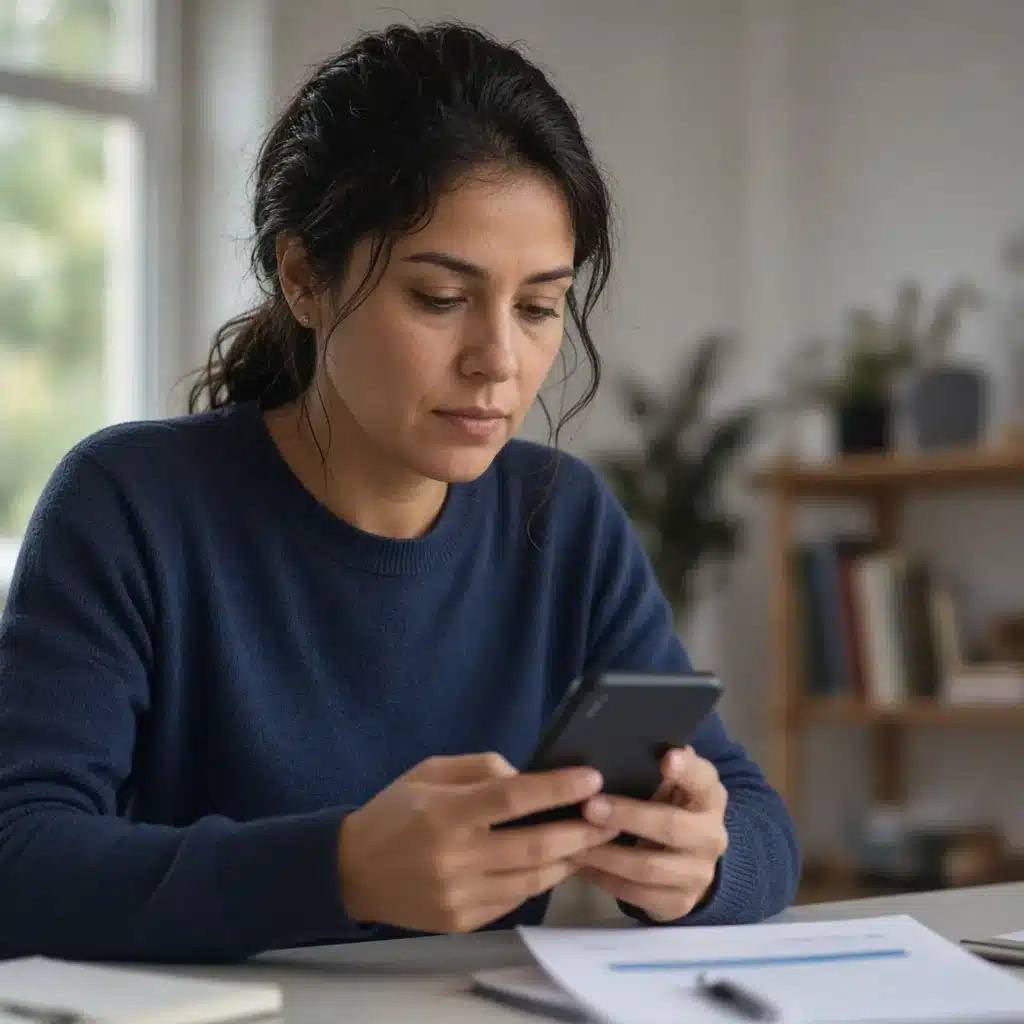 Consumidor verificando beneficiário na tela do banco antes de pagar